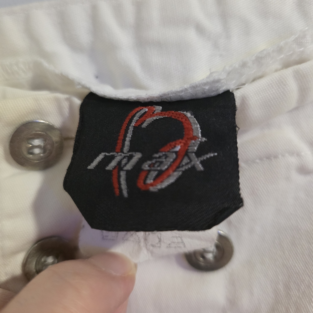 MAX B White Sailor Button Wide Leg Pants Y2K Made in Canada Size 7 - Picture 5 of 13